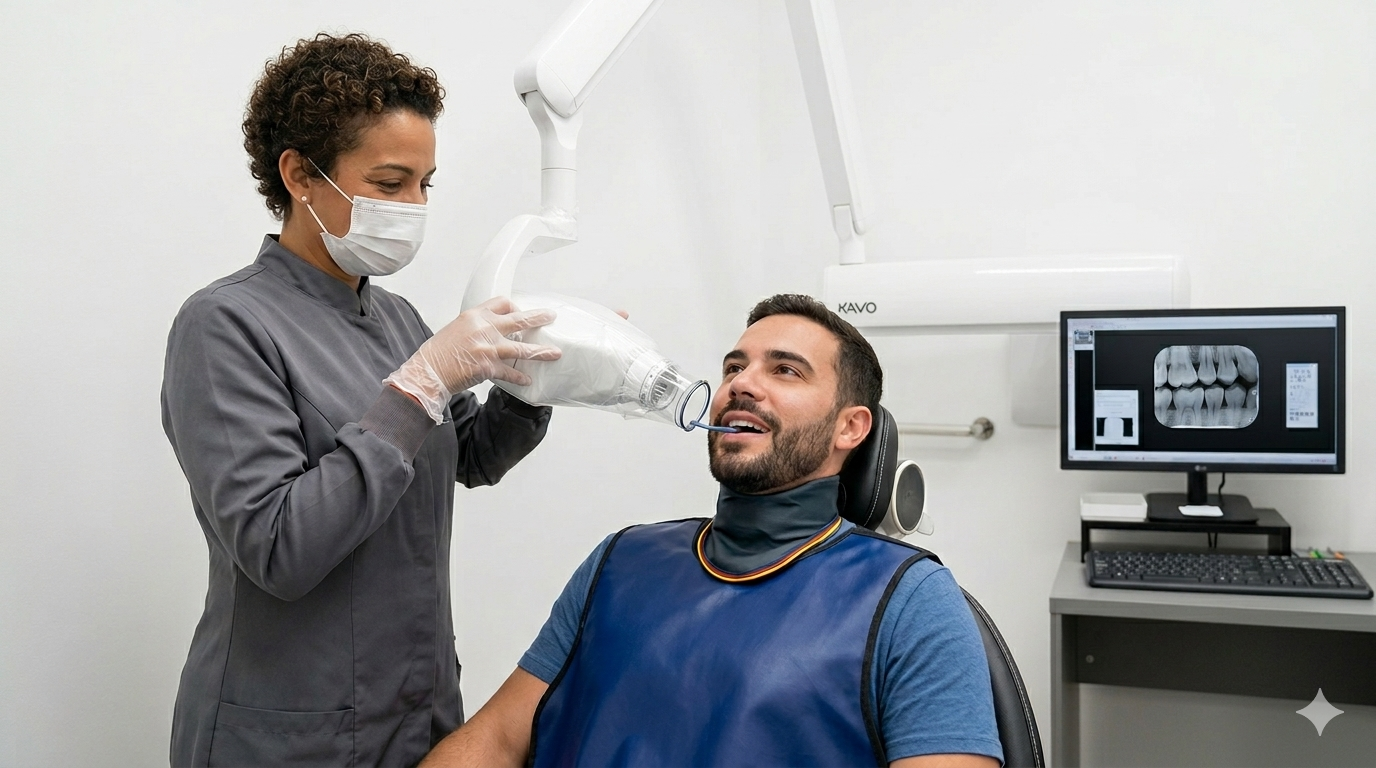 Radiografias intraorais realizadas na Aradoc Radiologia Odontológica.